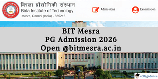 BIT Mesra PG Admission 2026 Begins @bitmesra.ac.in; Check Course-wise Dates Here